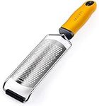 PRO Zester Grater - Parmesan Cheese, Citrus, Lemon, Lime, Ginger, Chocolate, Fruits, Soft Grip Handle, Fine Stainless Steel Blades with Protector, Hand-held Kitchen Tool, Dishwasher Safe