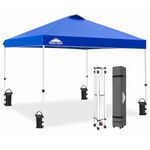 EAGLE PEAK 10x10 Pop Up Canopy Tent Instant Outdoor Canopy Easy Set-up Straight Leg Folding Shelter with 100 Square Feet of Shade (Blue)