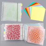 1Set Cookie Stencil Storage Binder 1 Cover,50 Sleeve,50 Backing Paper and 10 Sheets Divider Tabs for Storage 6x6 Stencils DIY Scrapbooking Cutting Dies Stencil Clear Stamp,Storage Folder Organizer