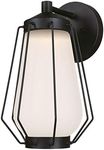 Westinghouse Lighting 63736 Corina One-Light Dimmable LED Outdoor Wall Fixture, Matte Black Finish with Frosted Glass