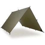 AquaQuest Guide Camping Tarp - Ultralight Tent Cover or Rain Fly - Waterproof Camping Gear Must Haves for Hiking, Hammock, Bivy & Survival, 13 x 10 ft, Olive Drab