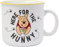 Silver Buffalo Winnie The Pooh Here for Hunny Wax Resist Ceramic Camper Mug, 20 Ounces, White/Multi