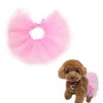 ZARSIO Dog Tutu 3 Layered Dog Tulle Tutu Skirts Pet Outfit Birthday Wedding Party Photo Prop Supplies for Cat Bunny Puppy Small Medium Dogs (Pink, Large)