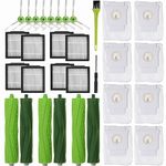 Replacement Parts for iRobot Roomba i7 i7+ i3 i3+ i4 i4+ i6 i6+ i8 i8+ j7 E5 E6 E7 Vacuum Cleaner, Accessories Kit Include 3 Sets Roller Brushes, 8 Filters, 8 Side Brushes, 8 Dust Bags