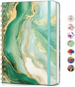 PAPEJOON Lined Spiral Journal Notebook for Women, A5 Cute Hardcover Spiral Journals for Writing, 150 Pages Pretty College Ruled Notebooks for Work & Note Taking, 5.75" x 8.38", Slate Marble
