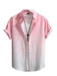 SKYBEAT Printed Half Sleeves Shirts for Men | Men Stylish Shirt | Men Printed Shirt | Lycra Shirt for Men (Shade) Pink