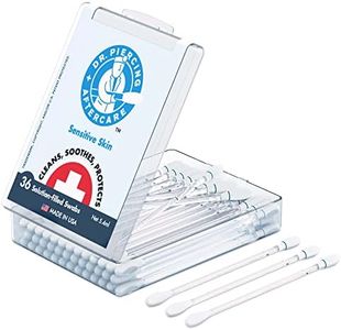 Dr. Piercing Aftercare Swabs - Saline Solution for Piercings - Earring Nose Belly Ear Piercing Cleaner - Saline Wash, Ear Hole Cleaner – Piercing Aftercare Formula - 36 Swabs