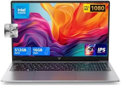 ACEMAGIC Laptop, Metallgehäuse, 15,6 Zoll FHD, 16 GB DDR4 512 GB SSD Notebook, Quad-Core N97(bis zu 3,60 GHz) schlägt N5095,Leichter Laptop 15 Zoll mit WiFi, BT5.0, USB 3.2×2, Type C,HDMI(Gray)