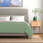 Urban Space Microfibre Reversible All Season Single Bed Blanket for Summer, 3 Layer Solid Quilted Dohar, Reversible Single Bed Dohar/Blanket/Quilt (Sage Green & Blush, 225 x 145 CM)