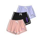 KYDA KIDS® Girls Cotton Printed Regular Fit Shorts for Summer - Multicolor (Pack of 3)