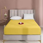 BEDSUM Microfiber 15 Inches Deep Pocket California King Fitted Bed Sheet Only, 1800 Thread Count Luxury Premium Wrinkle Fade Stain Resistant Bed Bottom Sheet for Mattress, Yellow