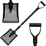 CKG Carbon Sand Sifter Shovel for Beach, Also Chicken Poop Scooper Goat Stall Sand Poop Cleaning, Lightweight & Durable Sifting Shovel for Farm and Gardening, Black Color