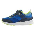 SNOWYAVIS Daybreak Boys Girls Sneakers | Lightweight Breathable Mesh/Leather Athletic Running Kids Tennis Shoes | Hook and Loop Girls Boys Footwear (Mid Blue/Yellow, US Footwear Size System, Big Kid, Numeric, Medium, 4)