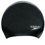 Speedo Unisex Long Hair Cap | Swim Cap | Snag Free | Easy-On, Black, One Size