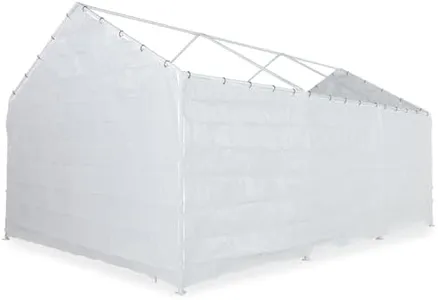 Abba Patio Carport Replacement Sidewall Tarp for 10×20, 8 Legs Carport Frame Tent Garage, White(Top and Frame Not Included)