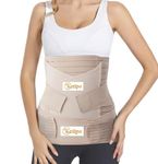 KETIPO 3 in 1 Postpartum Support Recovery Belt Post Pregnancy Abdominal Belt Post Cesarean Belly Binder, Belly Band for Post Pregnancy Women Relief Back Pains Posture (Beige)