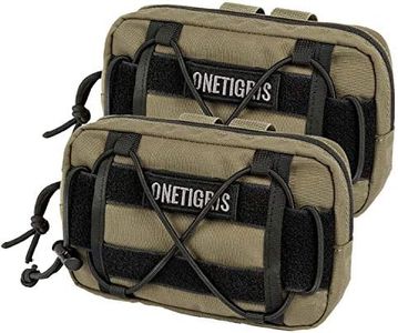 OneTigris Service Dog Vest Harness Saddle Bag Backpack Pouch, Emotional Support, Service Dog in Training,EDC Horizontal MOLLE Pouch for Tool Treat Med(2 Pack, Coyote Brown)