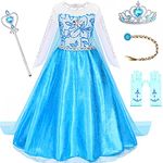 Avady Princess Costumes Halloween Christmas Birthday Party Dress Up for Little Girls with Accessories 2-10 Years