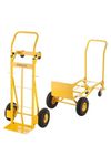 Stanley SXWT-MT519 Steel 2 in 1 Multi Truck, Hand Truck(150 kg Capacity), Platform Trolley(200 kg Capacity), Multi-Functional Dolly Sack Truck with Inbuilt Hand Grip and Pneumatic Wheels, Yellow