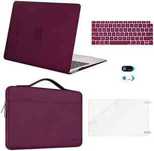 MOSISO Compatible with MacBook Air 13 inch Case 2022 2021 2020 2019 2018 Release A2337 M1 A2179 A1932 Retina Display, Plastic Hard Shell&Bag&Keyboard Skin&Webcam Cover&Screen Protector, Marsala Red