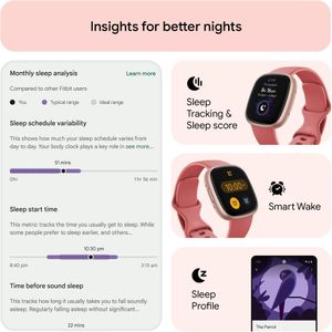 Fitbit Versa 4 Smartwatch – Pink Sand Fitness Tracker