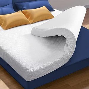 Surmatelas 180 x 200 cm H3/H2 en mousse à mémoire de forme, certifié Oeko-Tex®, tissu 4D, respirant, housse pour matelas et lit à ressort, lit à ressort, lit de canapé, base antidérapante, 7,5 cm de