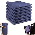 Moving Blankets 6 Pack 80x72 Inch (30 lb/dz)Moving Blankets Heavy Duty Full Size Shipping Blankets Moving & Packing Blanket for Lift Shipping Supplies Secure Protecting Quilted Shipping Furniture Pads