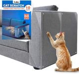 Tubu Cat Scratch Furniture Protector - 10 Pack, 44 cm x 33 cm, Transparent, Includes 60 Pins, Couch Corner Sofa Protector for Cats, Anti Scratch Cat Furniture Guard