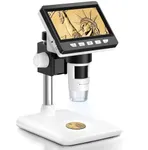 4.3 Inch LCD Digital Microscope, AOPICK Coin Microscope Camera with 50X-1000X Magnification, 1080P USB Microscope for Kids Adults - 8 Adjustable LED Lights, PC View, Compatible with MacOS & Windows