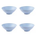 Irida Naturals Wheat Straw Ramen Bowls Set of 4-1100 ml|8"| Serving and Breakfast Bowls for Kitchen|Unbreakable, Microwavable,Lightweight Eco-Friendly Bowls for Oats, Snacks, and Noodles (Sky Blue)