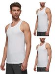 XYXX Men's Ace Premium Cotton Modal Round Neck Vest Pack of 3 (White,White;White; M)