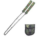 Survival Chain Saw 103cm Foldable Manual ChainSaw Emergency Pocket Gear Camping Tool for Outdoors (Camouflage)