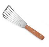 New Star Foodservice 43068 Wood Handle Fish Spatula, 6.5" Blade, Silver