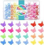 Hoyols Mini Butterfly Hair Clips, Small Butterflies Claw Jaw Hairclips Y2K for Girls Women Kids, Small Mini 90s Cute Hair Accessories Braid Assorted 12 Colors 48 pcs Bulk Set(Candy Rainbow Color)