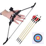 SHARROW Mini Compound Recurve Bow and Arrows Set Pocket Bow with Arrow Target for Archery Outdoor Shooting (Type 3)