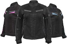 ALPHA CYCLE GEAR WOMEN'S MOTORCYCLE JACKET WOMEN RIDING MOTORBIKE CE ARMOURED ESCAPE (BLACK, 3X-LARGE)