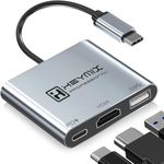 HEYMIX USB C Hub, Type C to HDMI Multiport Adapter, 3IN1 C Hub with 100W USB C PD Charging Hub, 4K HDMI Hub & USB 3.0 Port, Type C HDMI Hub Compatible with MacBook, Chromebook Pixel, Dell XPS 13