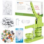 MK.Bear Button Maker Machine 58mm /2.25 inch for DIY Gift,Installation-Free Pin Maker Machine,Button Press Machine with Free 100pcs Button Parts & 100pcs Pictures &Adjustable Circle Cutter(Green)