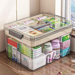 1pc Medicine Storage Box With Handles & Multi-layer, Large Capacity Plastic Pills Box, Household Portable Medical Storage Box For Sundries, Household Storage Organizer For Bedroom, Bathroom, Office