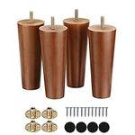 6 inch Furniture Legs Wood Sofa Legs Replacement Feet Set of 4 for Couch Cabinet Chair Ottoman Screw in