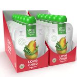 Love Child Organics Superblends Baby Food, Pears, Kale, Peas, 128ml Pouch Puree (12 Pack) 6 months plus