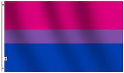 Bisexual Pride Flags 3x5Ft，Bi-Pride Flag Vivid Color and UV Fade Resistant LGBT Rainbow Flags with Brass Grommets-100% Super Polyester Material -Complete Set Pride Banner (Bisexual)