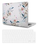 Hard Case Compatible with MacBook Pro 13 Inch Shell Cover Model A1278 2012 2011 2010 2009 2008 Released with CD-ROM, Plastic Laptop Hardshell Case Cover and Keyboard Skin, Floral Leaf