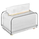 Belle Vous Clear Plastic Tissue Box Holder - Facial Tissue Dispenser Box Cover for Bedroom, Bathroom or Office Desks - Napkin & Dryer Sheet Dispenser