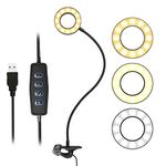 Movo VGC-1 Flexible Selfie Ring Light, 3 Lighting Modes, 10 Brightness Settings, Adjustable Neck, USB Connection - Perfect for Live-Streaming, Makeup Tutorials, Vlogging, TikTok Filming and More