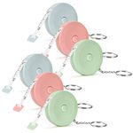 6 Pcs Body Tape Measure Keyring, 2m Retractable Measuring Tape for Body Measurements, Soft Fabric Tape Measure Sewing Cloth Tailor Tape Measure