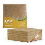 FOOGO Green 100pcs Brown Unbleached Paper Napkins, FSC® Certified, 33 x 33 cm, 2 Ply Strong Paper Serviettes, Fully Home Compostable, Super Soft Paper Tissues, Cocktail Napkins, Disposable Napkins