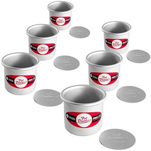 Fat Daddio's PCC-33CASE Anodized Aluminum Round Cheesecake Pans, 6 Piece Set, 3 x 3 Inch