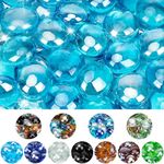 Mr. Fireglass 10 Pound Fire Glass Beads, 1/2" Reflective Round Fire Glass Drops for Fireplace Fire Pit & Lanscaping, High Luster Caribbean Blue