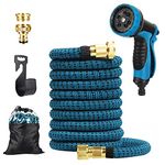 Expandable Garden Hose,Upgraded 3-Layer Latex Hose Pipe,1/2'' & 3/4'' Solid Brass Connectors,Durable 3450D Weave,No-Kink Flexible Water Hose,10 Function Spray,Easy Storage 100ft Hose Pipe